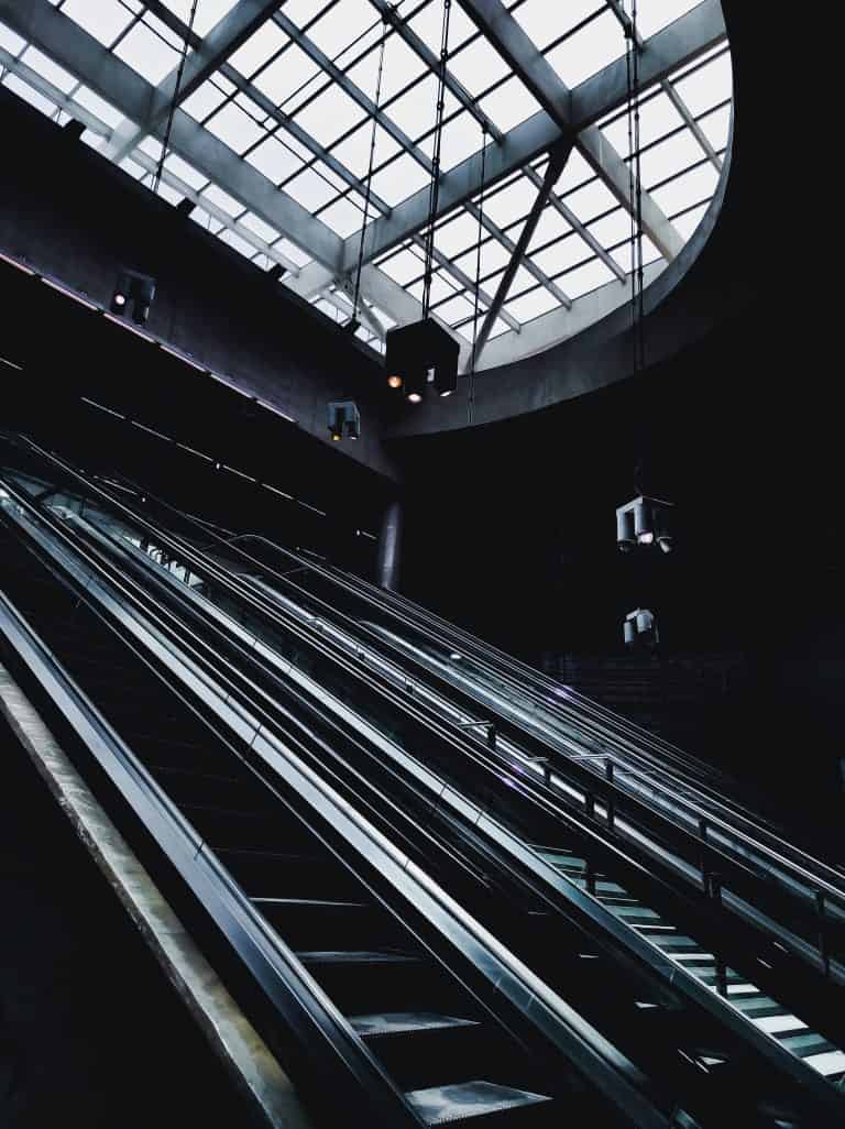 Escalator moves in space
